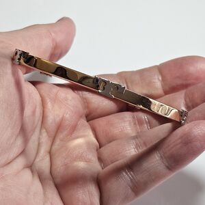 *Sale* Tory Burch Gold Tone Hinges Bracelet With Silver Tone Accents